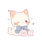 【日常会話】ネコ くすみカラー(修正版)（個別スタンプ：3）