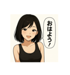 癒しのタンクトップお姉さん（個別スタンプ：4）