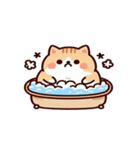 お風呂に入る猫 穴を掘って埋める,（個別スタンプ：15）
