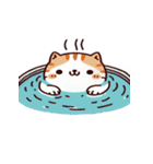 お風呂に入る猫 穴を掘って埋める,（個別スタンプ：18）