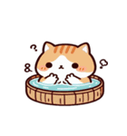 お風呂に入る猫 穴を掘って埋める,（個別スタンプ：22）