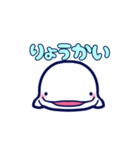 【動く】ぷにぷにシロイルカのスタンプ（個別スタンプ：1）