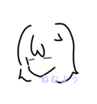 シンプル：ねむい君（個別スタンプ：1）