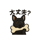 黒犬通信。気持ち代弁中。家族や仲間と（個別スタンプ：14）