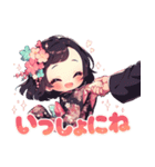 甘えん坊の着物好きの女の子（個別スタンプ：6）