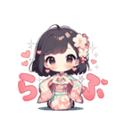 甘えん坊の着物好きの女の子（個別スタンプ：24）