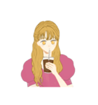 ピンクを纏った女の子（個別スタンプ：2）