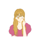 ピンクを纏った女の子（個別スタンプ：4）