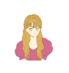 ピンクを纏った女の子（個別スタンプ：7）