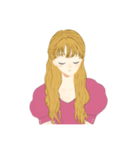 ピンクを纏った女の子（個別スタンプ：8）