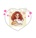 動物好きな女優さんスタンプ（個別スタンプ：8）