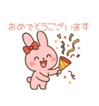 敬語のピンクウサギのスタンプ（個別スタンプ：3）