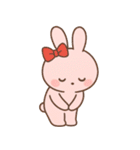 敬語のピンクウサギのスタンプ（個別スタンプ：24）