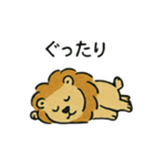 とぼけた表情のライオンのスタンプ（個別スタンプ：13）