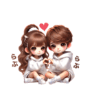 可愛いパーカーカップル♡（個別スタンプ：3）