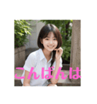 木之本レール作AIあいちゃん初夏白挨拶専門（個別スタンプ：18）