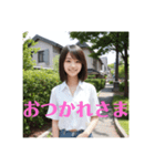 木之本レール作AIあいちゃん初夏白挨拶専門（個別スタンプ：24）
