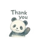 水彩パンダ【Watercolor Panda Moods】（個別スタンプ：3）