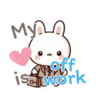 うさぎの赤ちゃんの生活 Ver6 (えいご)（個別スタンプ：4）