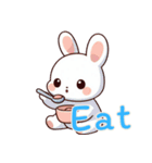 うさぎの赤ちゃんの生活 Ver6 (えいご)（個別スタンプ：16）