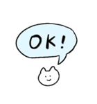 しろいねこと送る吹き出し（個別スタンプ：1）