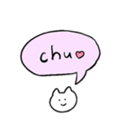 しろいねこと送る吹き出し（個別スタンプ：32）
