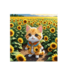癒し猫のひまわり畑（個別スタンプ：2）