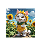 癒し猫のひまわり畑（個別スタンプ：4）