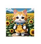 癒し猫のひまわり畑（個別スタンプ：5）