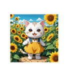 癒し猫のひまわり畑（個別スタンプ：7）