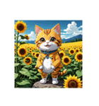 癒し猫のひまわり畑（個別スタンプ：11）