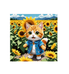 癒し猫のひまわり畑（個別スタンプ：14）