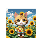 癒し猫のひまわり畑（個別スタンプ：15）