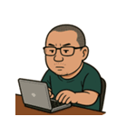 忙しいおじさんの毎日リアクション（個別スタンプ：1）