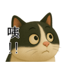 3D牛柄キャット（大頭版）（個別スタンプ：5）