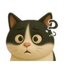 3D牛柄キャット（大頭版）（個別スタンプ：18）