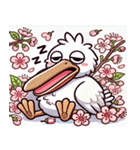 ペリカンと桜のスタンプ@SFW（個別スタンプ：1）