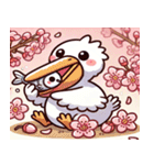 ペリカンと桜のスタンプ@SFW（個別スタンプ：3）