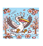 ペリカンと桜のスタンプ@SFW（個別スタンプ：4）