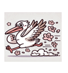 ペリカンと桜のスタンプ@SFW（個別スタンプ：8）