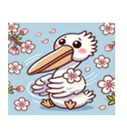 ペリカンと桜のスタンプ@SFW（個別スタンプ：10）