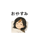 元気な猫の女の子スタンプ（日本語）（個別スタンプ：7）