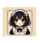 黒髪メガネメイドさんのスタンプ（個別スタンプ：3）