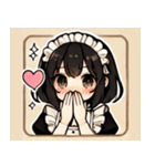 黒髪メガネメイドさんのスタンプ（個別スタンプ：6）