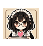 黒髪メガネメイドさんのスタンプ（個別スタンプ：8）