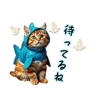 服を着たリアルな猫キャラ達のスタンプ友編（個別スタンプ：10）