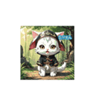 動くにゃん子サムライ（個別スタンプ：1）