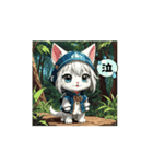 動くにゃん子サムライ（個別スタンプ：3）