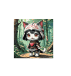 動くにゃん子サムライ（個別スタンプ：5）