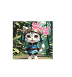 動くにゃん子サムライ（個別スタンプ：6）